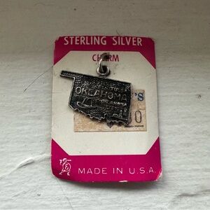 Vintage Sterling Silver Oklahoma State Charm Solid 925 1.4g